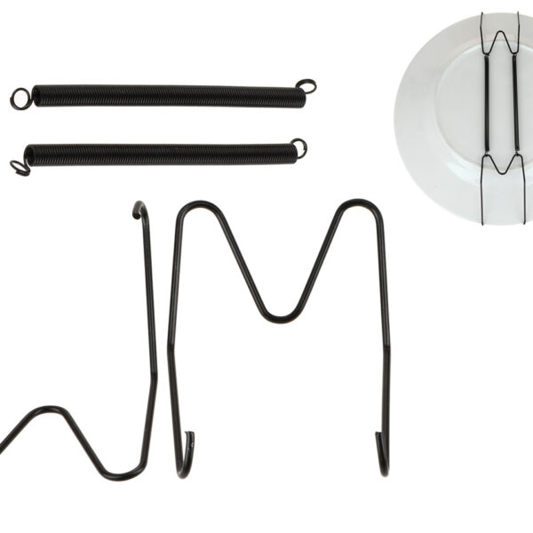 Zawiesie sprężynkowe - czarny uchwyt pod talerze 22 cm.