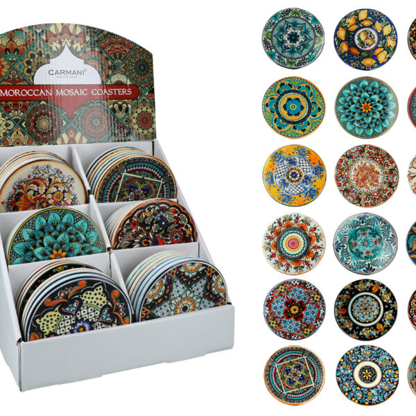 Kpl. 36 podkładek ceramicznych, okrągłe (CARMANI)