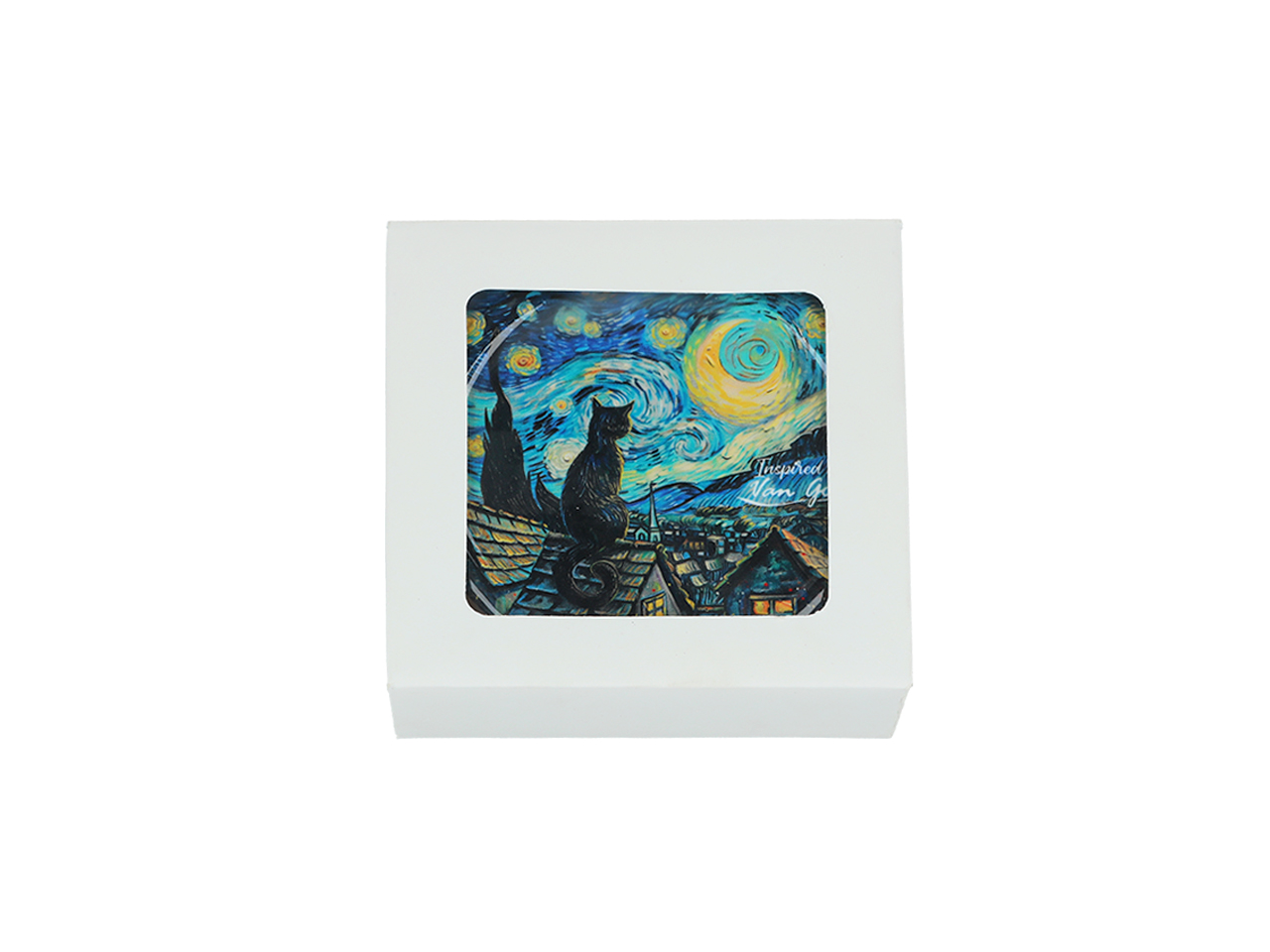 Kpl. 4 podkładek ceramicznych z uszami - Inspirowane malarstwem V. van Gogh (CARMANI) - obrazek 3