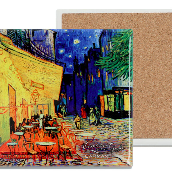 Podkładka ceramiczna, kwadratowa - V. van Gogh, Taras Kawiarni w Nocy (CARMANI)