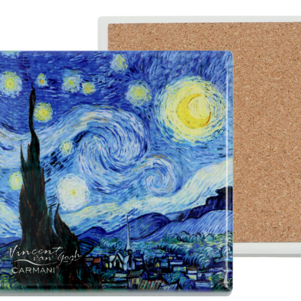 Podkładka ceramiczna, kwadratowa - V. van Gogh, Gwiaździsta Noc (CARMANI)
