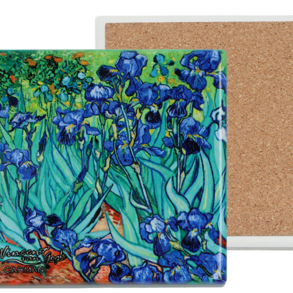 Podkładka ceramiczna, kwadratowa - V. van Gogh, Irysy (CARMANI)