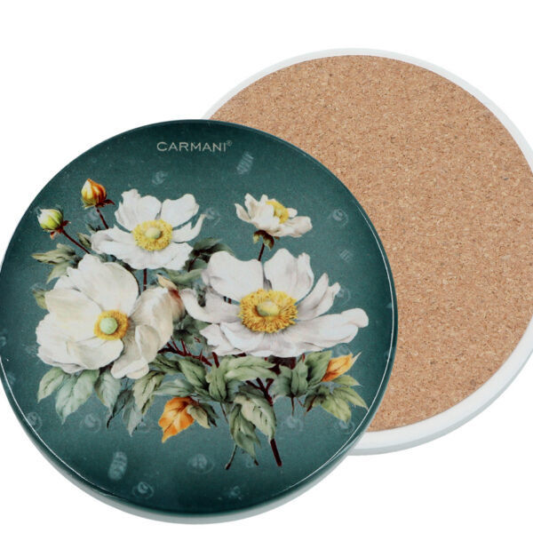 Podkładka ceramiczna, okrągła - Kwiaty (CARMANI)