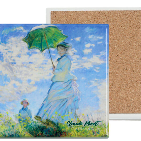 Podkładka ceramiczna, kwadratowa - C. Monet, Kobieta z Parasolem (CARMANI)