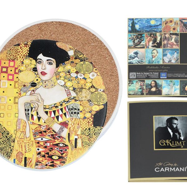 Podkładka ceramiczna, okrągła - G. Klimt, Adela (CARMANI)
