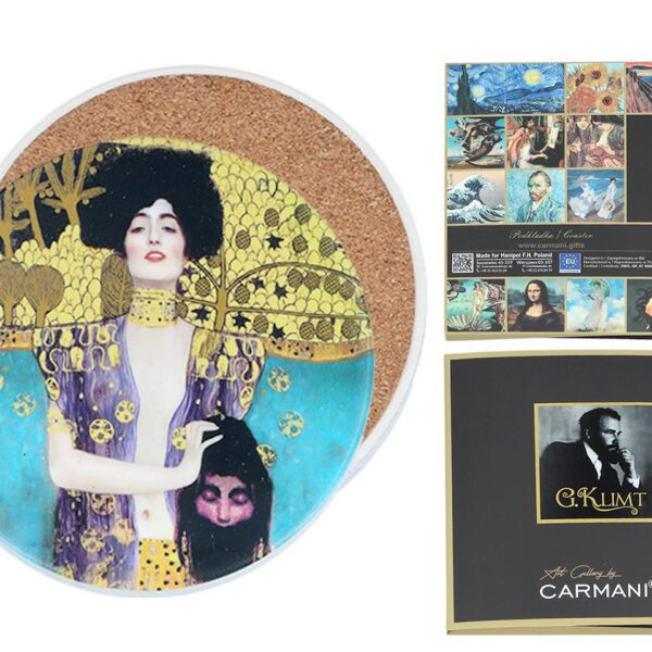 Podkładka ceramiczna, okrągła - G. Klimt, Judyta (CARMANI)