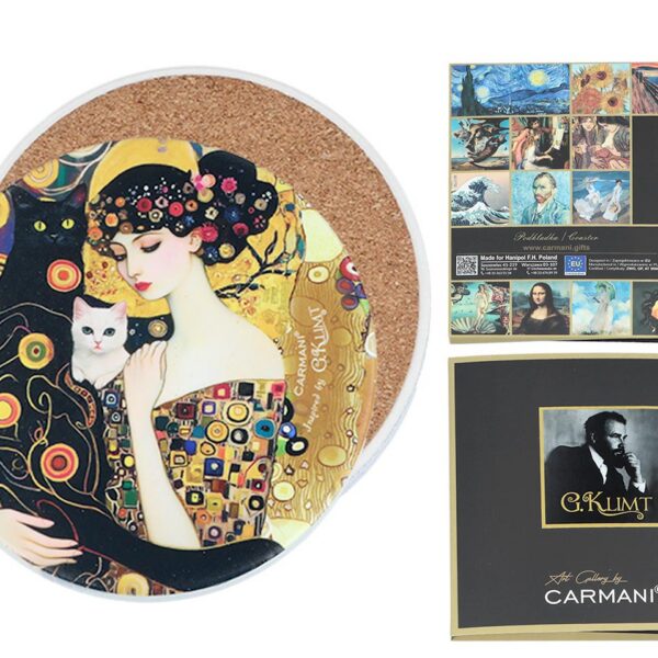 Podkładka ceramiczna, okrągła - Inspirowane malarstwem G. Klimt (CARMANI)