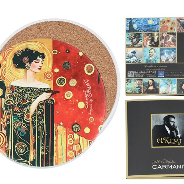 Podkładka ceramiczna, okrągła - Inspirowane malarstwem G. Klimt (CARMANI)