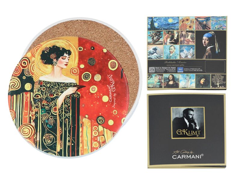 Podkładka ceramiczna, okrągła - Inspirowane malarstwem G. Klimt (CARMANI)
