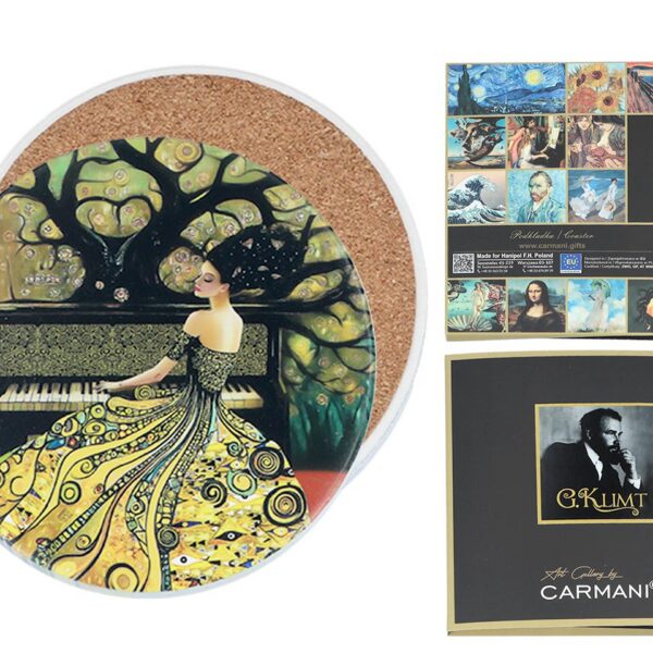 Podkładka ceramiczna, okrągła - Inspirowane malarstwem G. Klimt (CARMANI)