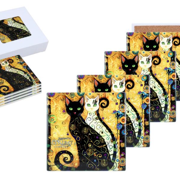 Kpl. 4 Podkładek ceramicznych - Inspirowane malarstwem G. Klimt (CARMANI)