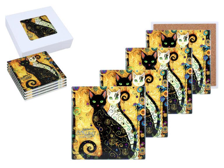 Kpl. 4 Podkładek ceramicznych - Inspirowane malarstwem G. Klimt (CARMANI)