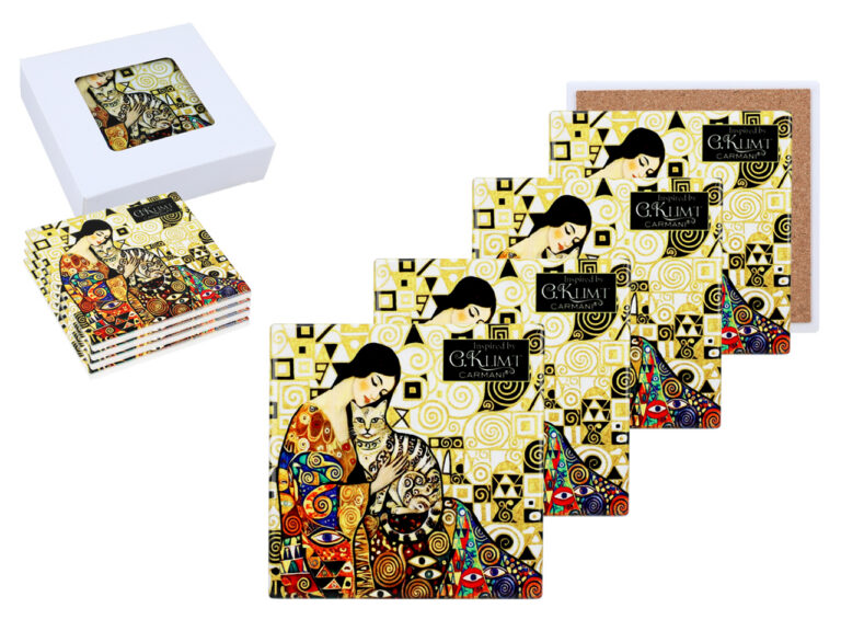 Kpl. 4 Podkładek ceramicznych - Inspirowane malarstwem G. Klimt (CARMANI)