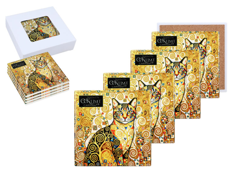 Kpl. 4 Podkładek ceramicznych - Inspirowane malarstwem G. Klimt (CARMANI)