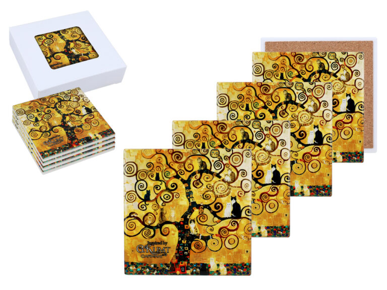 Kpl. 4 Podkładek ceramicznych - Inspirowane malarstwem G. Klimt (CARMANI)