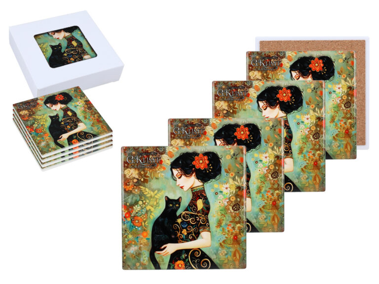 Kpl. 4 Podkładek ceramicznych - Inspirowane malarstwem G. Klimt (CARMANI)