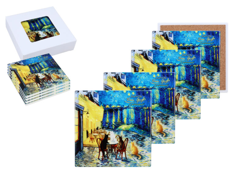 Kpl. 4 Podkładek ceramicznych - Inspirowane malarstwem V. van Gogh (CARMANI)