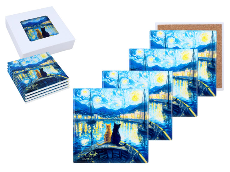 Kpl. 4 Podkładek ceramicznych - Inspirowane malarstwem V. van Gogh (CARMANI)