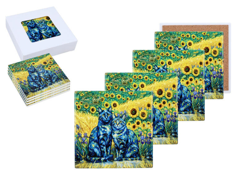 Kpl. 4 Podkładek ceramicznych - Inspirowane malarstwem V. van Gogh (CARMANI)