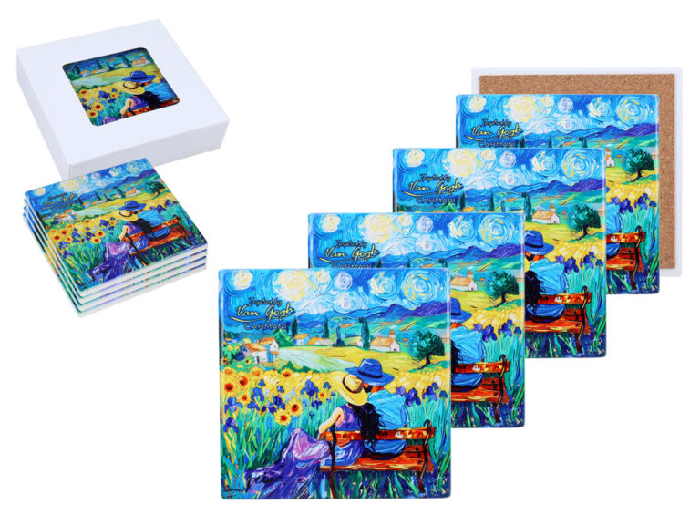 Kpl. 4 Podkładek ceramicznych - Inspirowane malarstwem V. van Gogh (CARMANI)