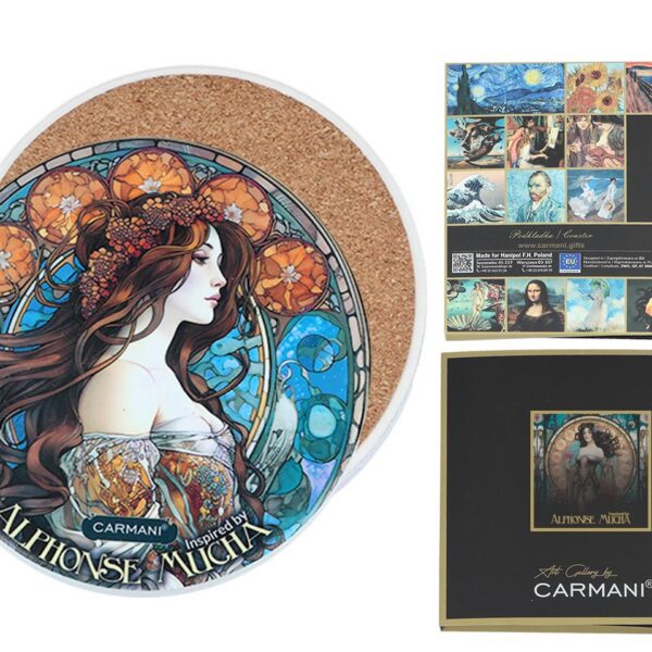 Podkładka ceramiczna, okrągła - Inspirowane malarstwem A. Mucha (CARMANI)