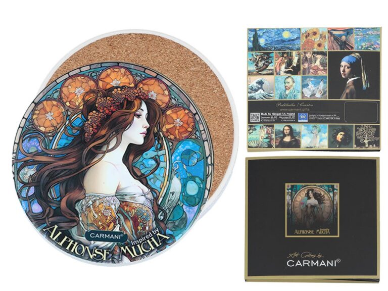 Podkładka ceramiczna, okrągła - Inspirowane malarstwem A. Mucha (CARMANI)