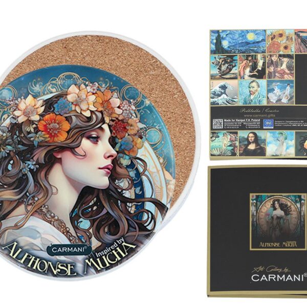 Podkładka ceramiczna, okrągła - Inspirowane malarstwem A. Mucha (CARMANI)