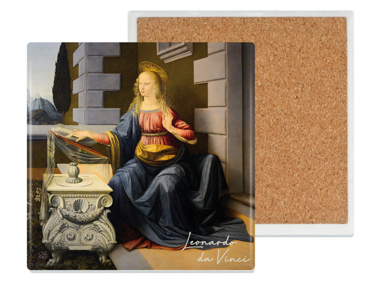 Podkładka ceramiczna, kwadratowaa - L. da Vinci, Zwiastowanie (CARMANI)
