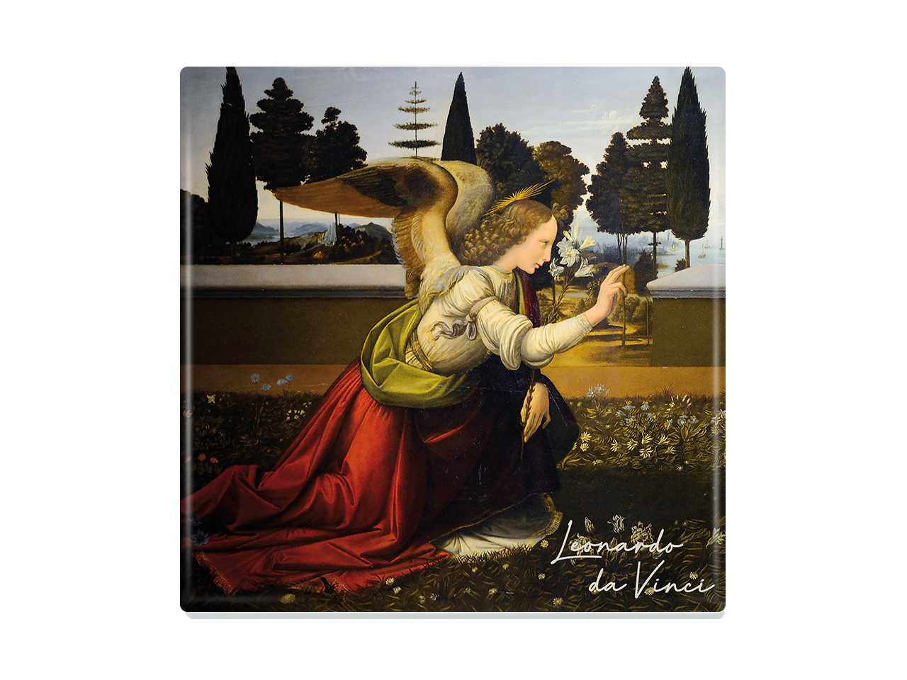 Podkładka ceramiczna, kwadratowaa - L. da Vinci, Zwiastowanie (CARMANI) - obrazek 2