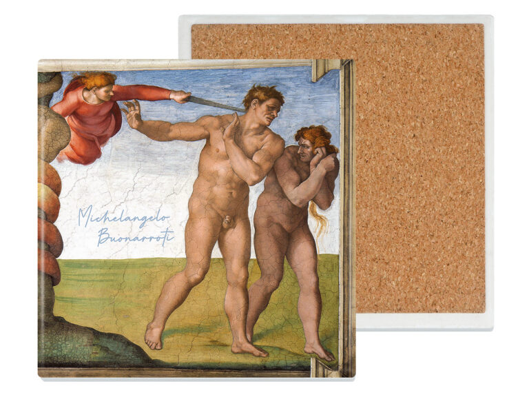 Podkładka ceramiczna, kwadratowaa - M. Anioł, Grzech Pierwotny (CARMANI)
