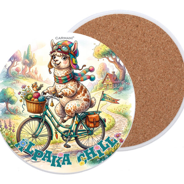 Podkładka ceramiczna, okrągła - Alpaki (CARMANI)
