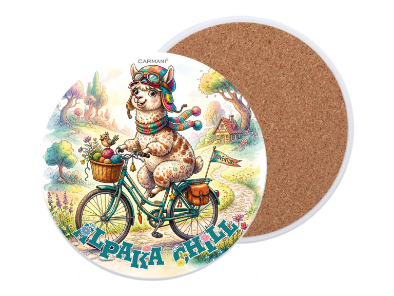 Podkładka ceramiczna, okrągła - Alpaki (CARMANI)