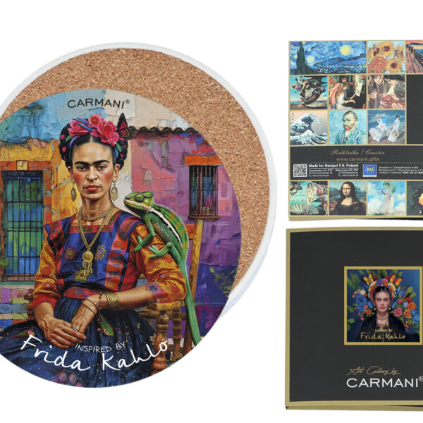Podkładka ceramiczna, okrągła - Inspirowane malarstwem F. Kahlo (CARMANI)