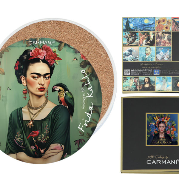 Podkładka ceramiczna, okrągła - Inspirowane malarstwem F. Kahlo (CARMANI)