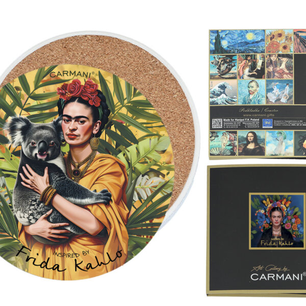 Podkładka ceramiczna, okrągła - Inspirowane malarstwem F. Kahlo (CARMANI)