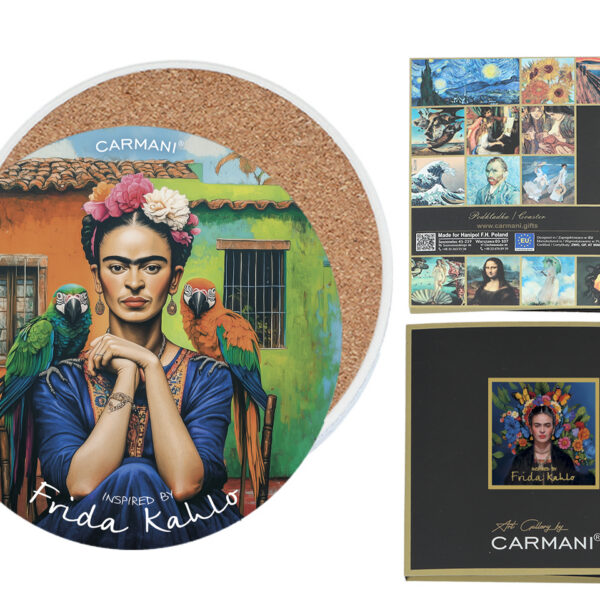 Podkładka ceramiczna, okrągła - Inspirowane malarstwem F. Kahlo (CARMANI)