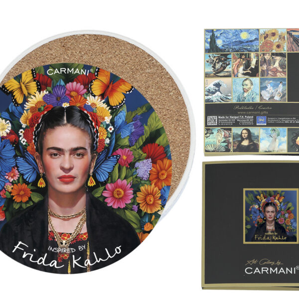 Podkładka ceramiczna, okrągła - Inspirowane malarstwem F. Kahlo (CARMANI)