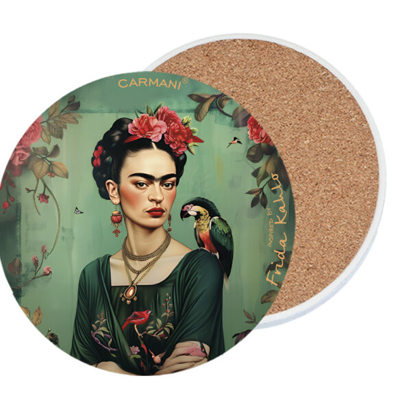 Podkładka ceramiczna, okrągła (duża) - Inspirowane malarstwem F. Kahlo (CARMANI)
