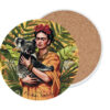 Podkładka ceramiczna, okrągła (duża) - Inspirowane malarstwem F. Kahlo (CARMANI)