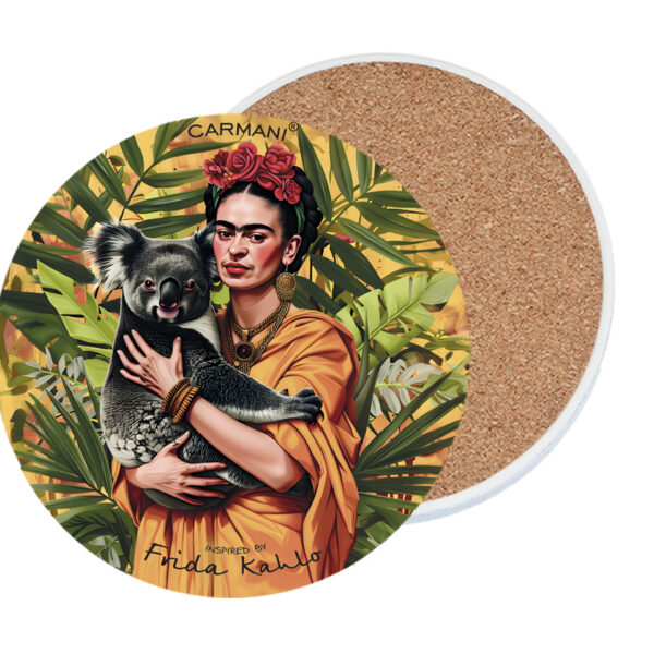Podkładka ceramiczna, okrągła (duża) - Inspirowane malarstwem F. Kahlo (CARMANI)