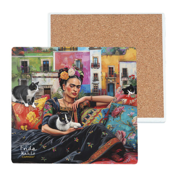 Podkładka ceramiczna, kwadratowa (duża) - Inspirowane malarstwem F. Kahlo (CARMANI)