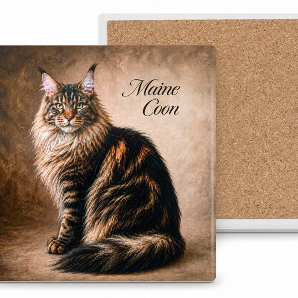 Podkładka ceramiczna, kwadratowa - Koty Maine Coon(CARMANI)