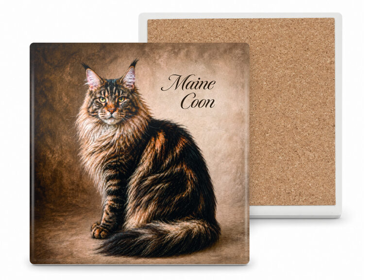 Podkładka ceramiczna, kwadratowa - Koty Maine Coon(CARMANI)