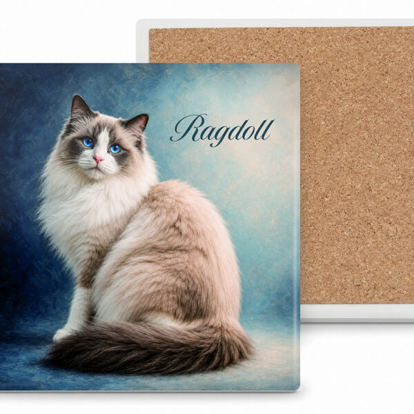 Podkładka ceramiczna, kwadratowa - Koty Ragdoll (CARMANI)