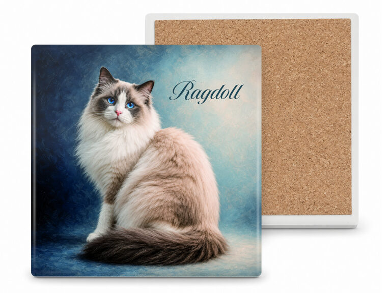 Podkładka ceramiczna, kwadratowa - Koty Ragdoll (CARMANI)