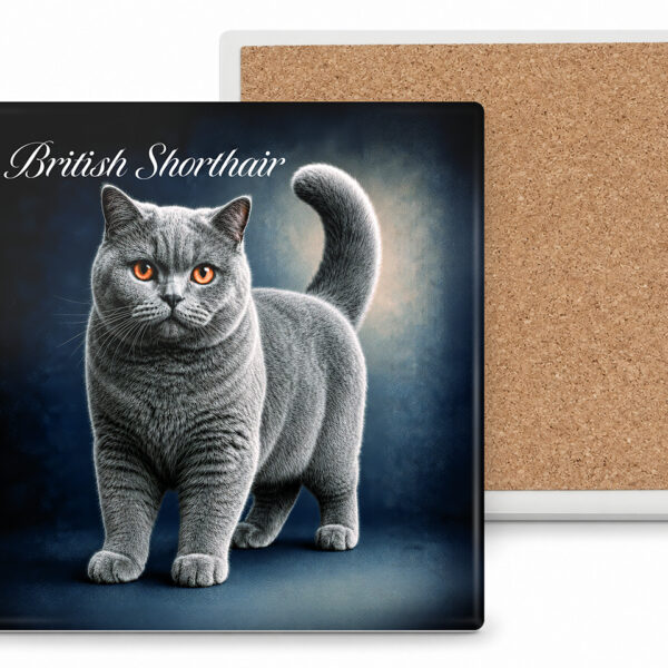Podkładka ceramiczna, kwadratowa - Koty British Shorthair (CARMANI)