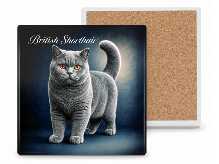 Podkładka ceramiczna, kwadratowa - Koty British Shorthair (CARMANI)