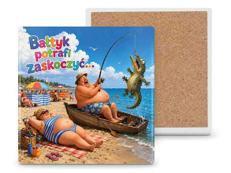 Podkładka ceramiczna, kwadratowa - Bałtyk na wesoło (CARMANI)