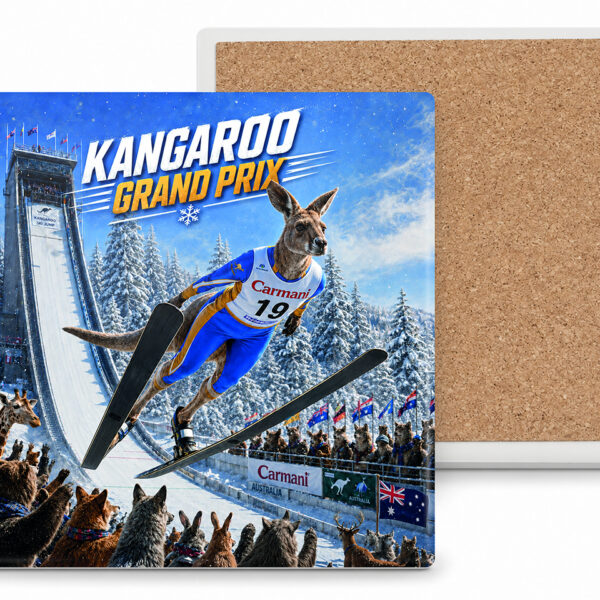 Sportowe zwierzaki - Skoki narciarskie Kangur podkładka ceram/korkowa (CARMANI)