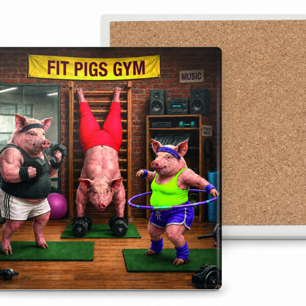 Sportowe zwierzaki - Siłownia czy Fitness podkładka ceram/korkowa (CARMANI)